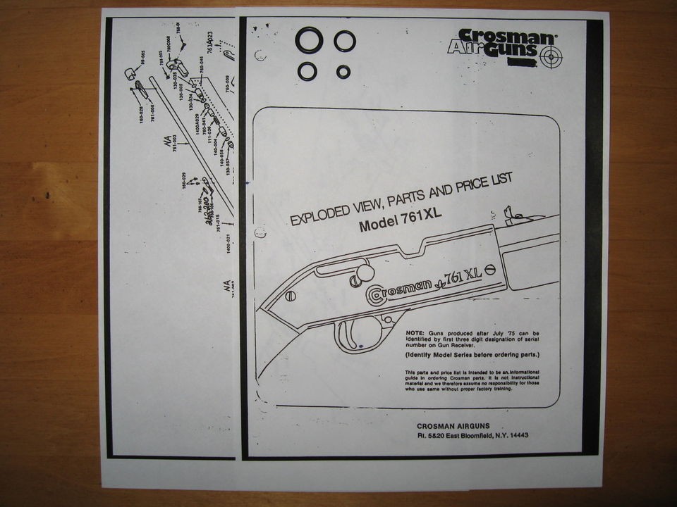 Crosman Crossman 761XL Reseal Seal Kit & Exploded View