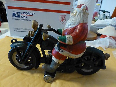 VINTAGE CAST IRON TOY HARLEY DAVIDSON DELIVERY MOTORCYCLE CRASH CAR