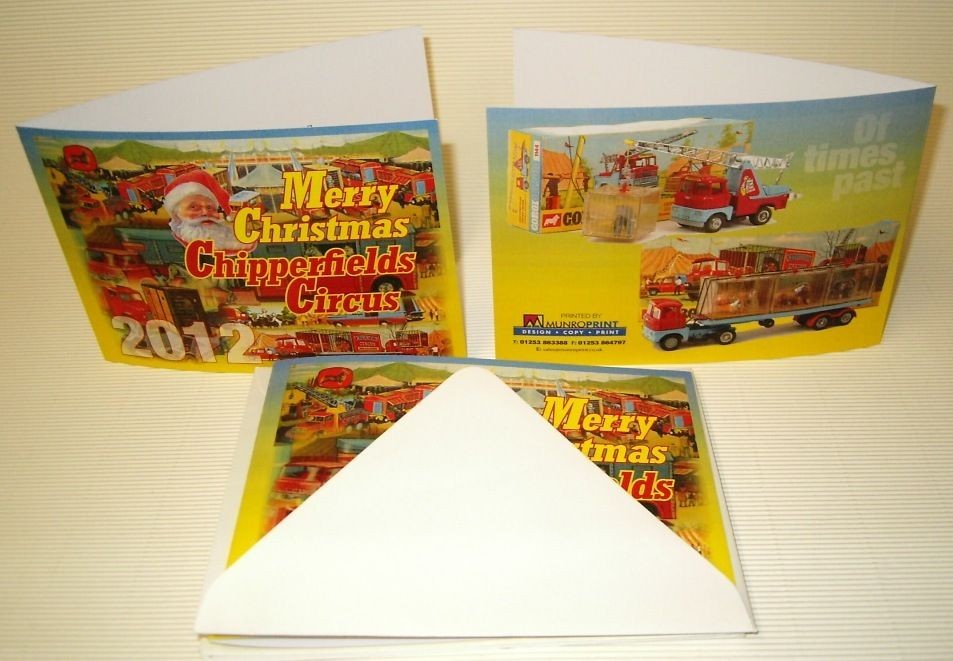 Chipperfields Circus Retro 6 Xmas Cards + Envs