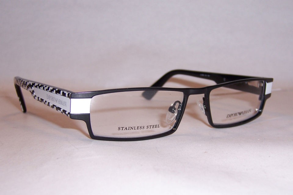 NEW Emporio Armani EYEGLASSES EA 9596 CTV BLACK WHITE 51mm RX 