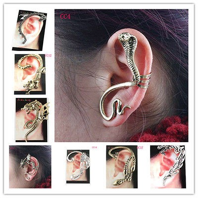 1x Fashion Retro Gothic Punk Snake Dragon Animal Rock Ear Cuff Clip 