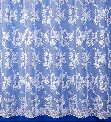 CATHERINE FINE LACE NET CURTAIN   SOLD BY THE METRE   MULTIPLE DROPS