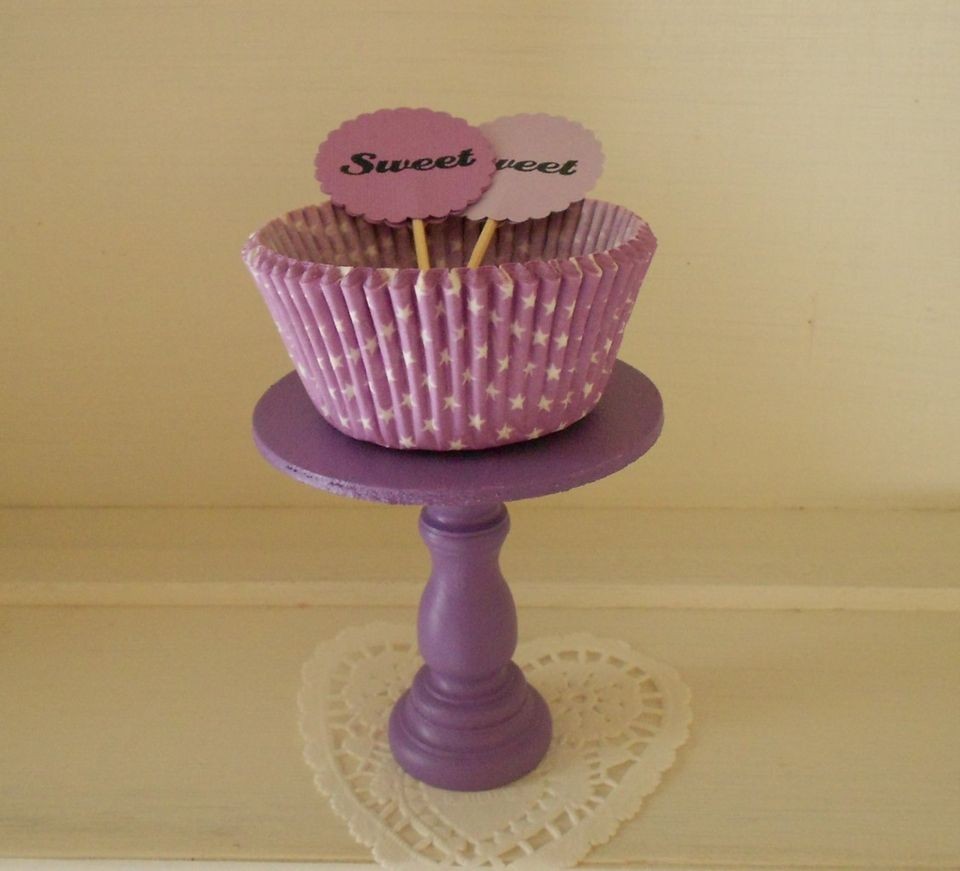 Purple mini wood cupcake stand or cake pop stand