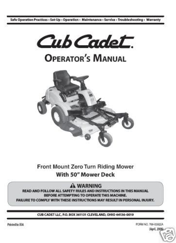 Cub Cadet Front Mount ZeroTurn Lawn Mower Model FMZ 50