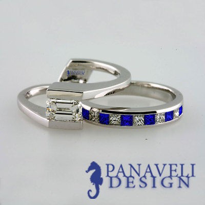 diamond sapphire wedding sets in Engagement/Wedding Ring Sets