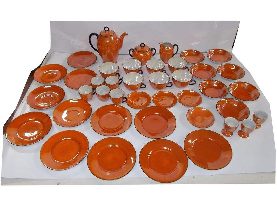   Set Victoria Czechoslovakia/Germany Lustre Irridescent China Tea Lot