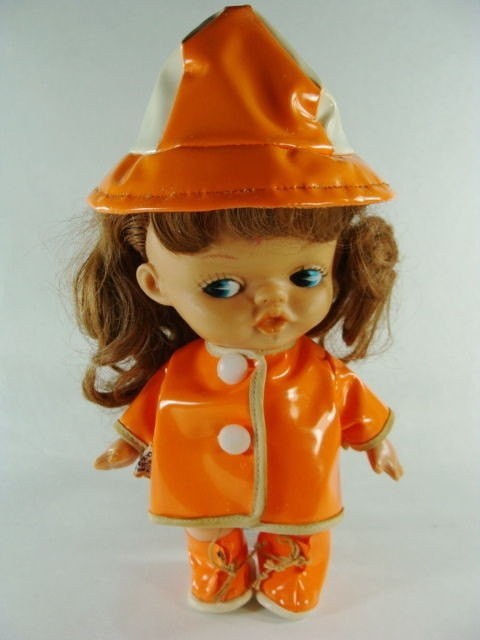 Dakin Dream Doll 1966 Annette Vinyl Raincoat Boots Hat Plastic Vintage 