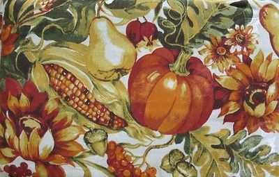 HARVEST VALLEY TABLECLOTH or NAPKINS Thanksgiving Turkey Pumpkin 