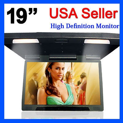   OFF In Car 19 Inch Truck Overhead Mounting Flip Down Video Monitor New