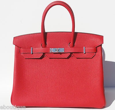 HERMES BIRKIN 35CM 35 Geranium TOGO ROUGE BAG NEW 2012 COLORAMAZING