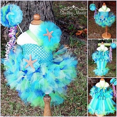 Custom Under the Sea Mermaid Inspired Petti Tutu Dress Costume   12 