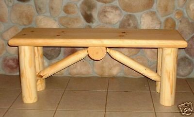 BENCH   RUSTIC LOG FURNITURE DECOR CABIN LODGE 36W