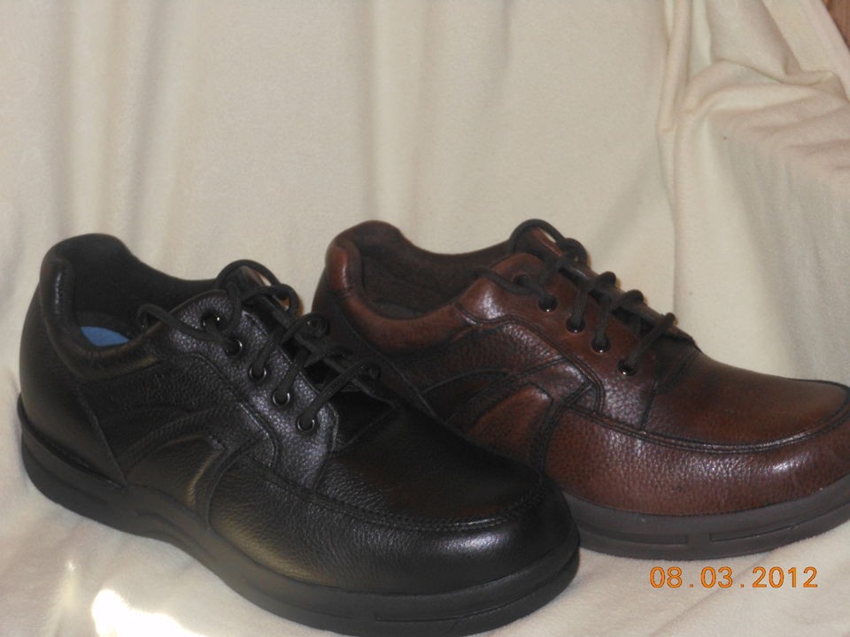 InStride Dakota Mens Orthopedic/Diabetic leather oxfords blk/brn 