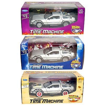 WELLY BACK TO THE FUTURE TIME MACHINE DELOREAN 1/24 PART 1 & 2 & 3 SET 