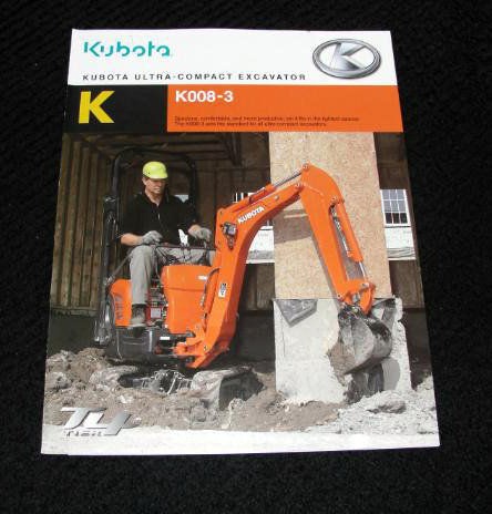 ORIGINAL KUBOTA K008 3 ULTRA COMPACT EXCAVATOR CATALOG BROCHURE VERY 