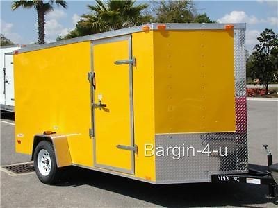 NEW 6x12 6 x 12 V Nose Enclosed Cargo Trailer w/Ramp