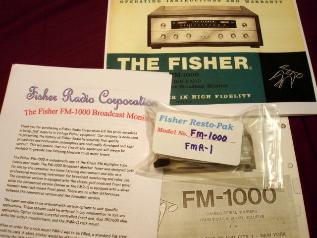    1000 FMR 1 Vacuum Tube Tuner Radio Broadcast Monitor Restoration Kit