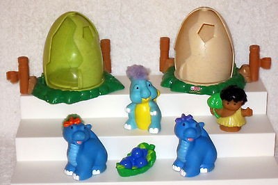   LiTTLe PeOPLe LoT #10 DINOSAUR HaTCHiNG EGG CAVEMAN FOOD DiNoLaND