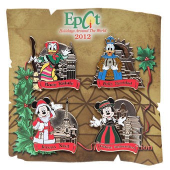 DISNEY 2012 EPCOT HOLIDAYS AROUND THE WORLD   4 PIN SET LE