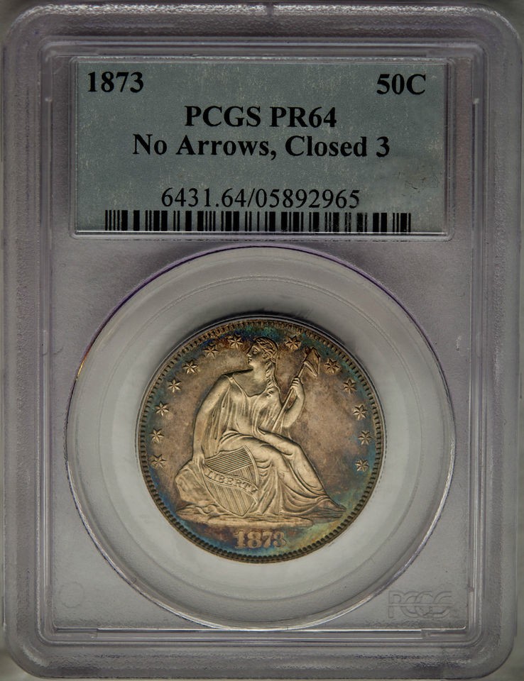 1873 half dollar in Seated Liberty (1839 91)