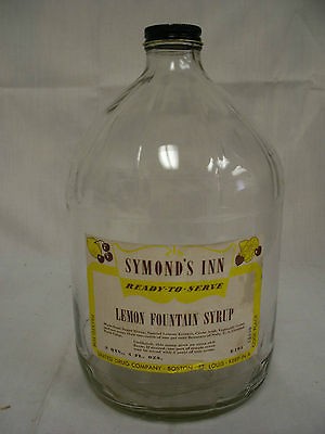 VINTAGE SYMONDS INN SODA FOUNTAIN LEMON SYRUP BOTTLE UNITED DRUG