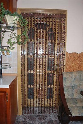 NEW Wooden beaded DOOR CURTAIN Handmade, Great Natural Look