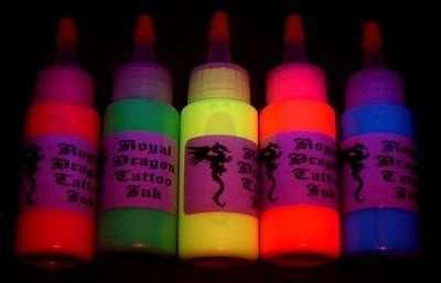 Royal Dragon (5 1oz/30ml btls) Super Glow ~ Blacklight UV Tattoo Ink 