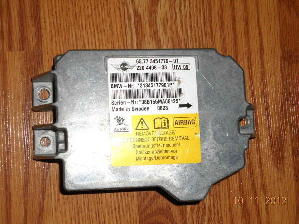 MINI COOPER S R55 R56 R60 SRS UNIT AIR BAG COMPUTER MODULE