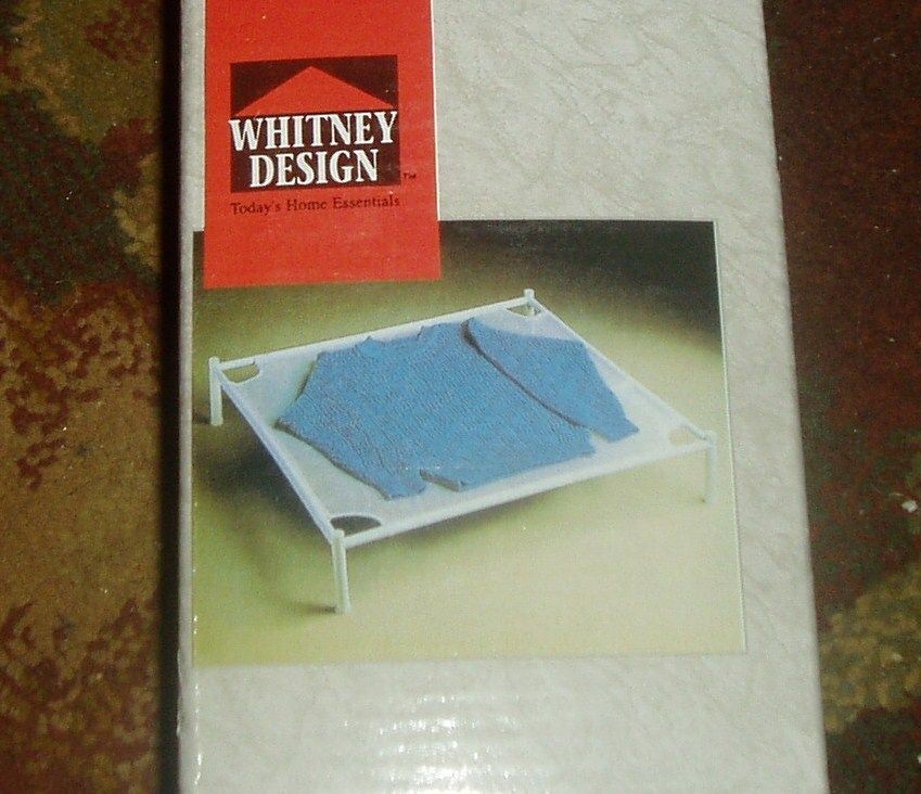 SWEATER / LAUNDRY DRYING RACK white PVC w mesh easy assembly stackable 