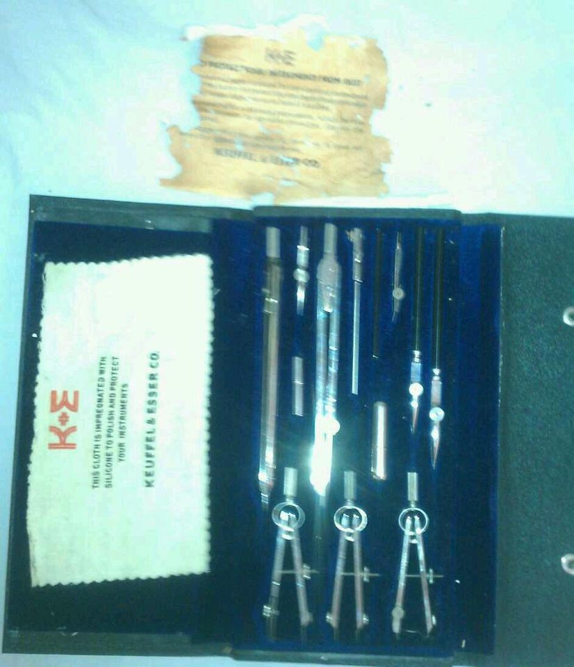   find K + E KEUFFEL & ESSER CO DRAFTING INSTRUMENTS COMPLETE SET