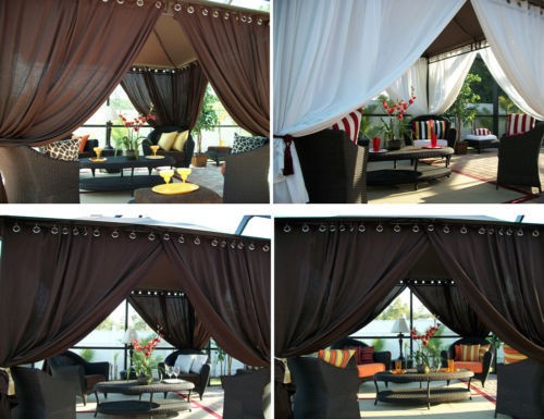 Gazebo Outdoor Patio   Lanai   Drapes   Grommet Tops