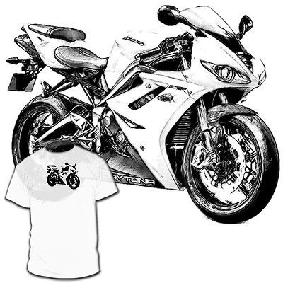   675 R T shirt Thunderbird Sprint Trophy Speed Your Bike Drawing