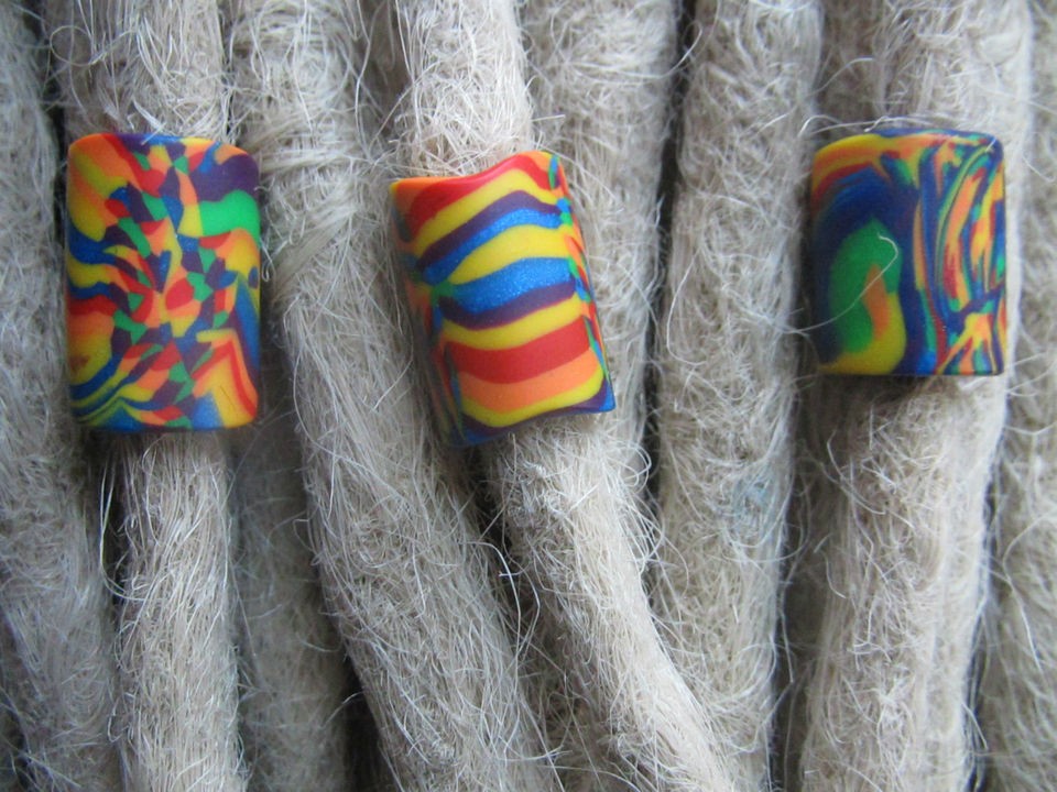 Rainbow chaos Dread bead for dreadlocks