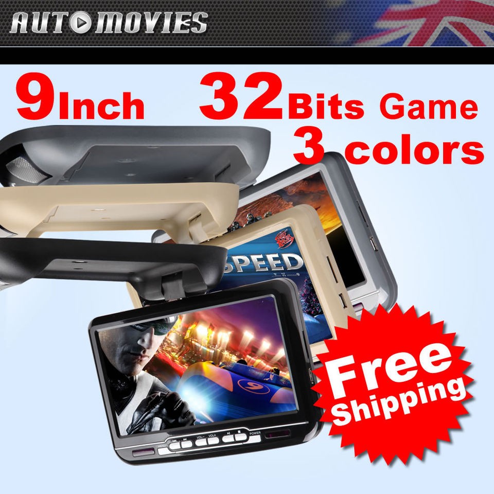 D3108M Car 9 LCD Flip Down Overhead Monitor SD/USB DVD Player IR g4