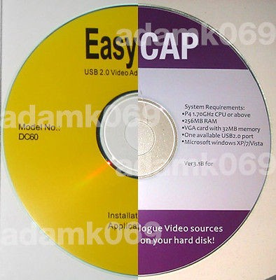 EasyCAP/ EzCap  Driver Software  DC60+ 32 + 64 bit