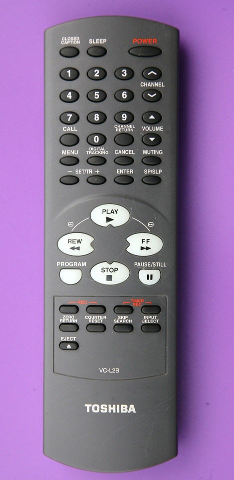 ORIGINAL Toshi​ba VC L2B TV VCR Combo Remote Control TESTED