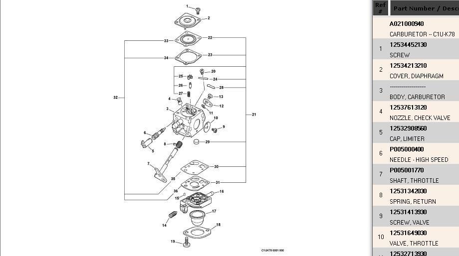 ECHO *OEM* A021000940 A021000941 Carb Carburetor PB200 C1U K78