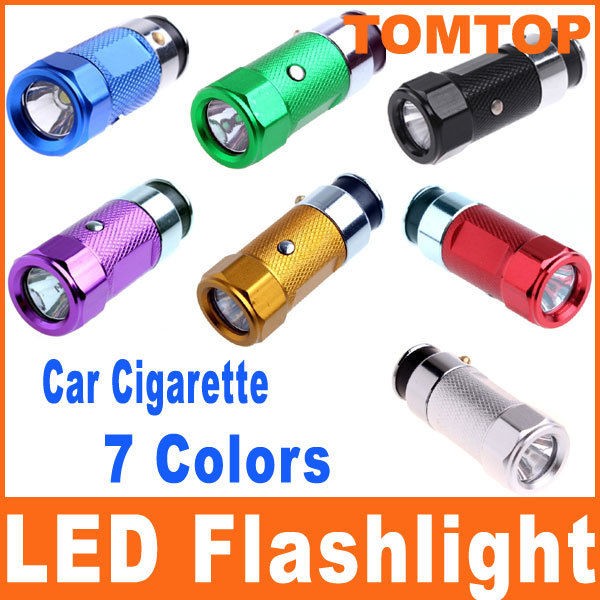 Rechargeable LED Car Cigarette Lighter Torch Flashlight Mini 7 Colors