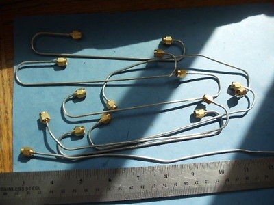 Set of 4   9 long Semi Rigid Coax with 2 SMA Male connectors gold