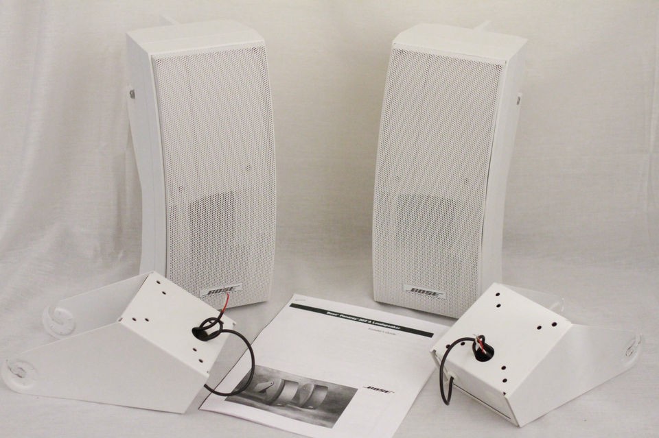 2x Bose Panaray 302 A Outdoor Environmental Speakers With Mounts White 