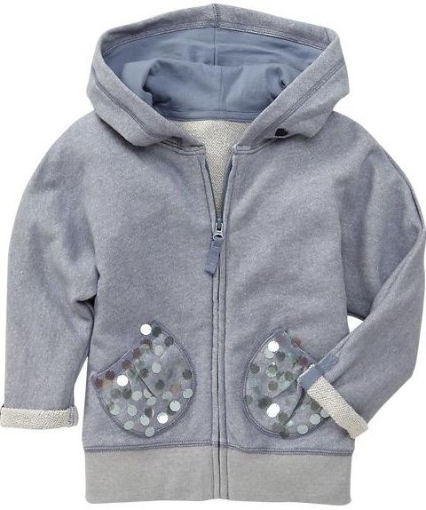 GAP~GIRLS SABLE ISLAND MARLED SEQUIN BLUE HORSE HOODIE~M 8~NWT