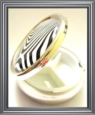 New Quality Plain Zebra Black White Simple Gift Compact Round Pill Box 