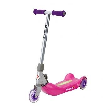   Junior Folding Kiddie Kick Scooter   Pink Exercise Three Wheel Design