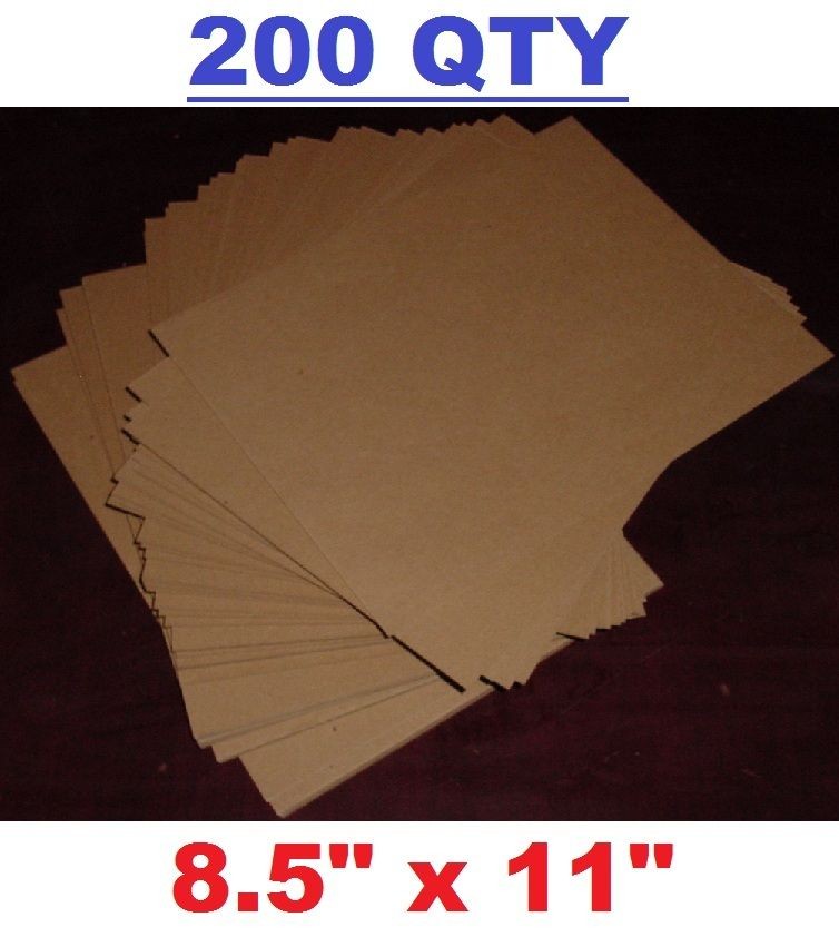 200 8.5 x 11 Cardboard Sheets to Stiffen Envelopes Chipboard Pads 