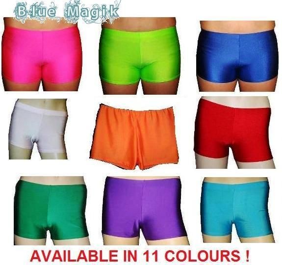 NEON UV RED,BLACK,WHIT​E, BLUE HOTPANTS / SHORTS HALLOWEEN RAVE EMO 