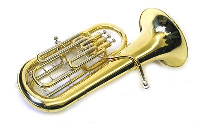   Brass 3 + 1 Valve Bb Baritone Euphonium w/Case, Mouthpiece, & Warranty