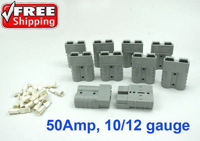 CONNECTOR w/CONTACTS,50A​,#10/12AWG,AND​ERSON,LOT OF 10