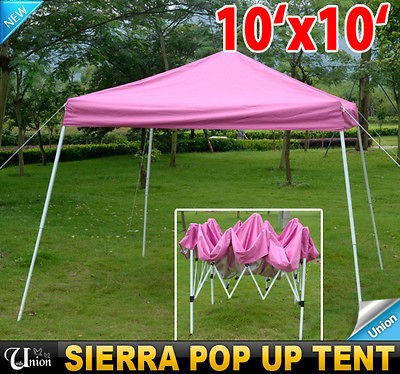   10x10 EZ Sierra Pop Up Canopy Party Tent Gazebo Tailgating Tent Pink