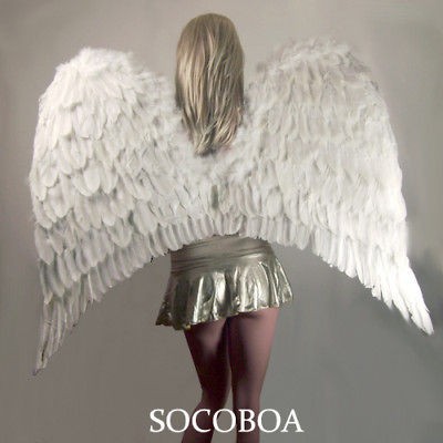 SUPER LARGE White Feather Angel Costume Wings Men Halloween XXL Fairy