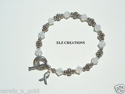 SWAROVSKI CRYSTAL CANCER AWARENESS BRACELETS   25 choices & colors